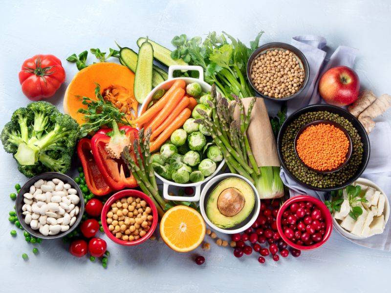 Darstellung veganer Lebensmittel